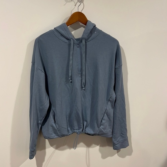 Fabletics baby blue quarter zip hoodie size large - Picture 1 of 5